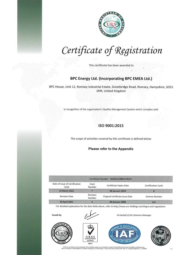 ISO Certificate